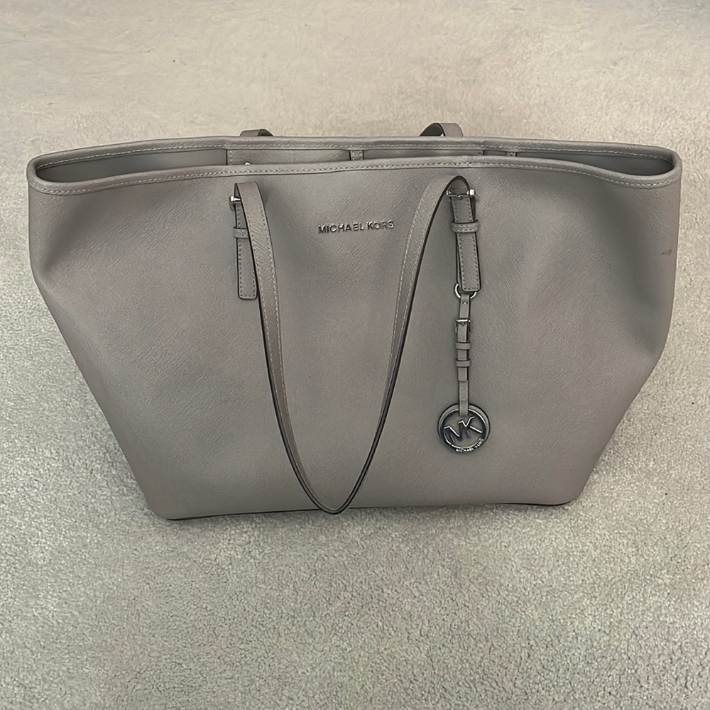 Michael Kors Steel Gray Large Saffiano Leather Tote, 38F6STVT2L